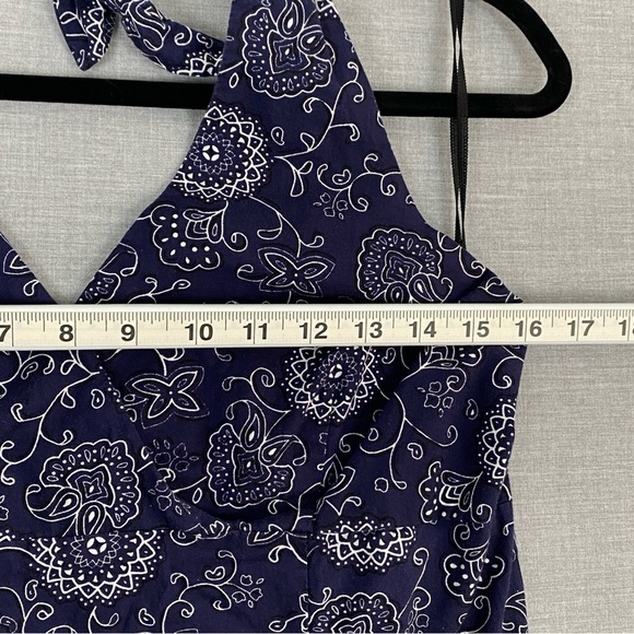 Reitmans Halter Neck Sundress Blue Paisley Cotton Sz 13 - Picture 7 of 10